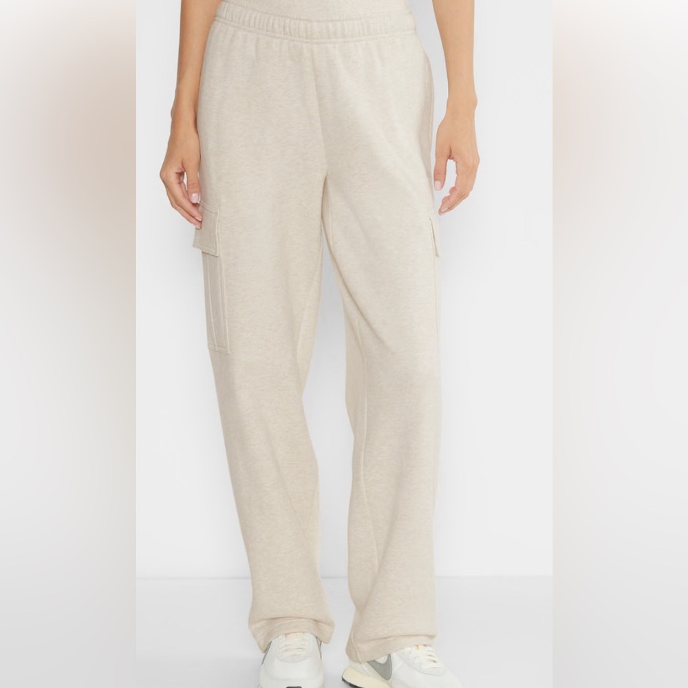 TNA mega cargo sweatpants heather light oatmeall size XS